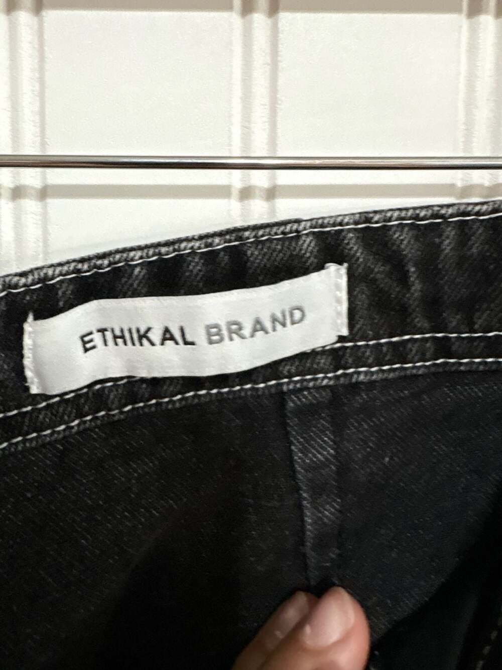 PTCL Ethikal Brand Black Washed Contrast Stitch Paneled Motorcycle Pants Size 30 - Picture 7 of 7